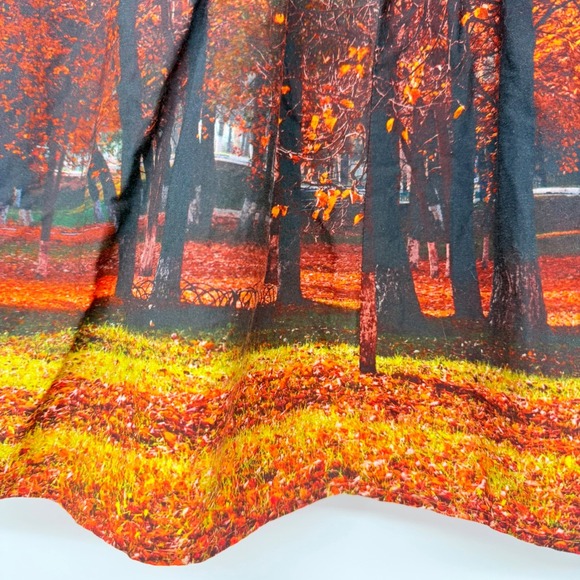 Boho Modcloth Fervour Forest Pleated ALine Skirt Cottagecore Orange Red Large - Picture 5 of 11